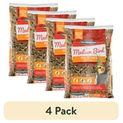 (4 pack) Pennington Medium Bird Blend Bird Food for Cockatiels, Love Birds; 3 lb Bag