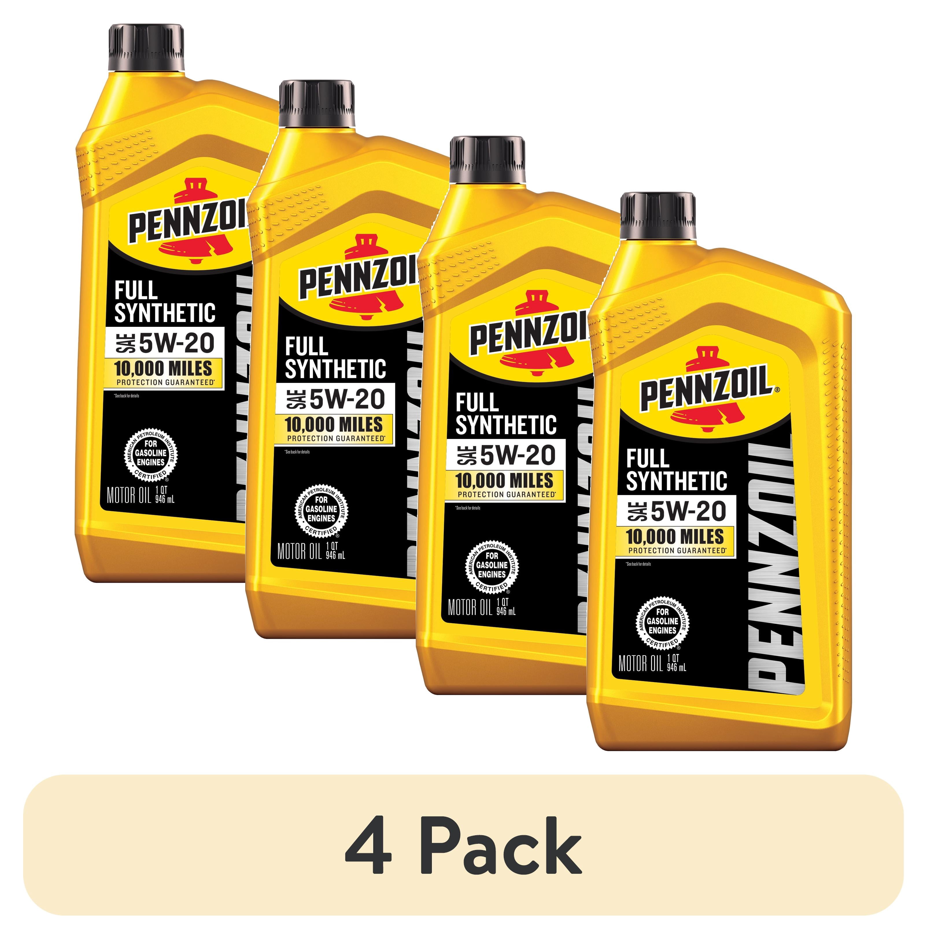 (4 pack) Pennzoil Full Synthetic 5W-20 Motor Oil, 1 Quart