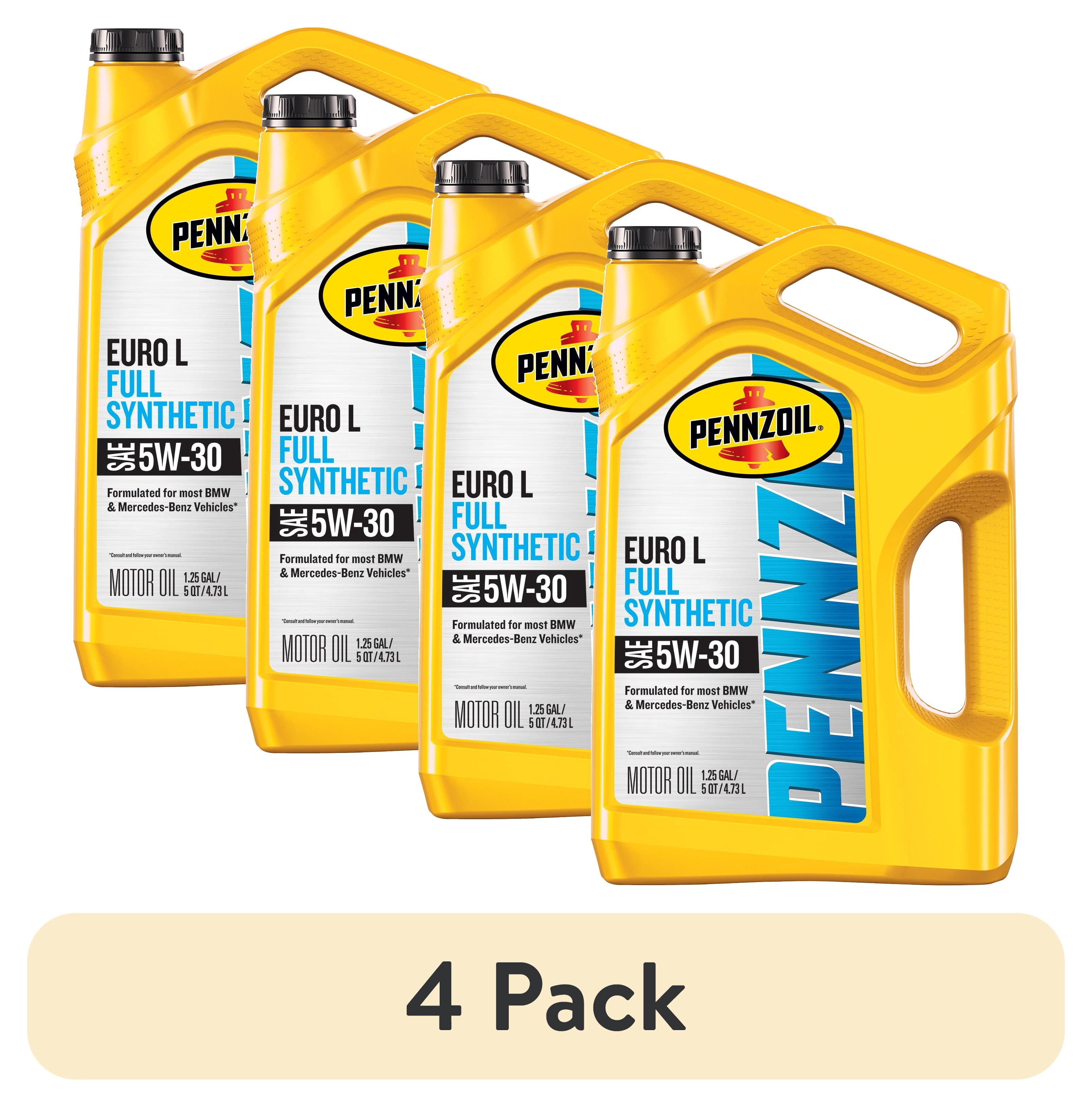 4 pack) Pennzoil Platinum Euro L Full Synthetic 5W-30 Motor Oil, 5
