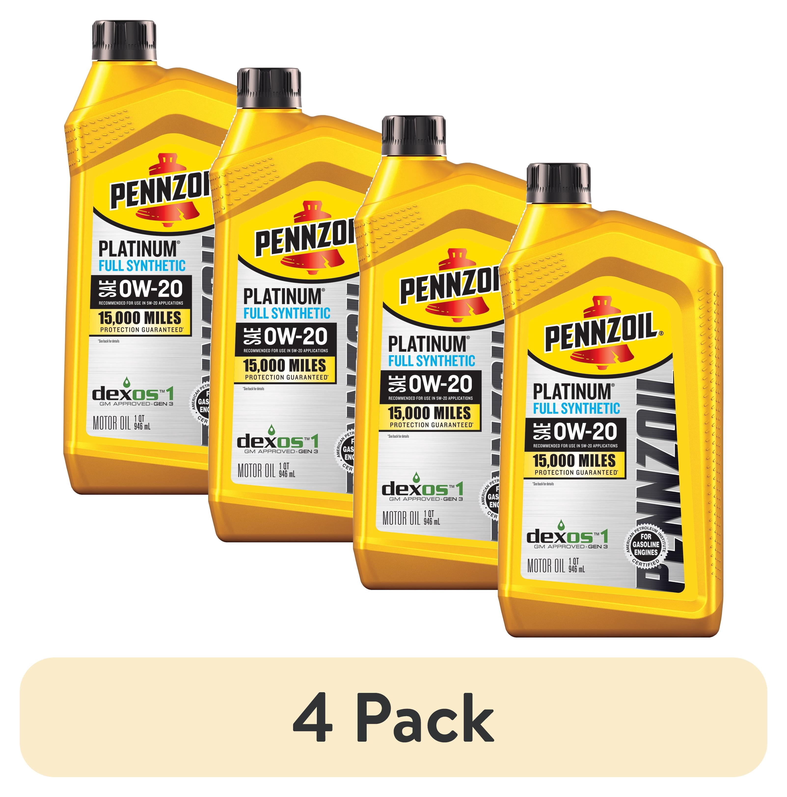 5 pack) Pennzoil Platinum Full Synthetic 0W-20 Motor Oil, 1-Quart