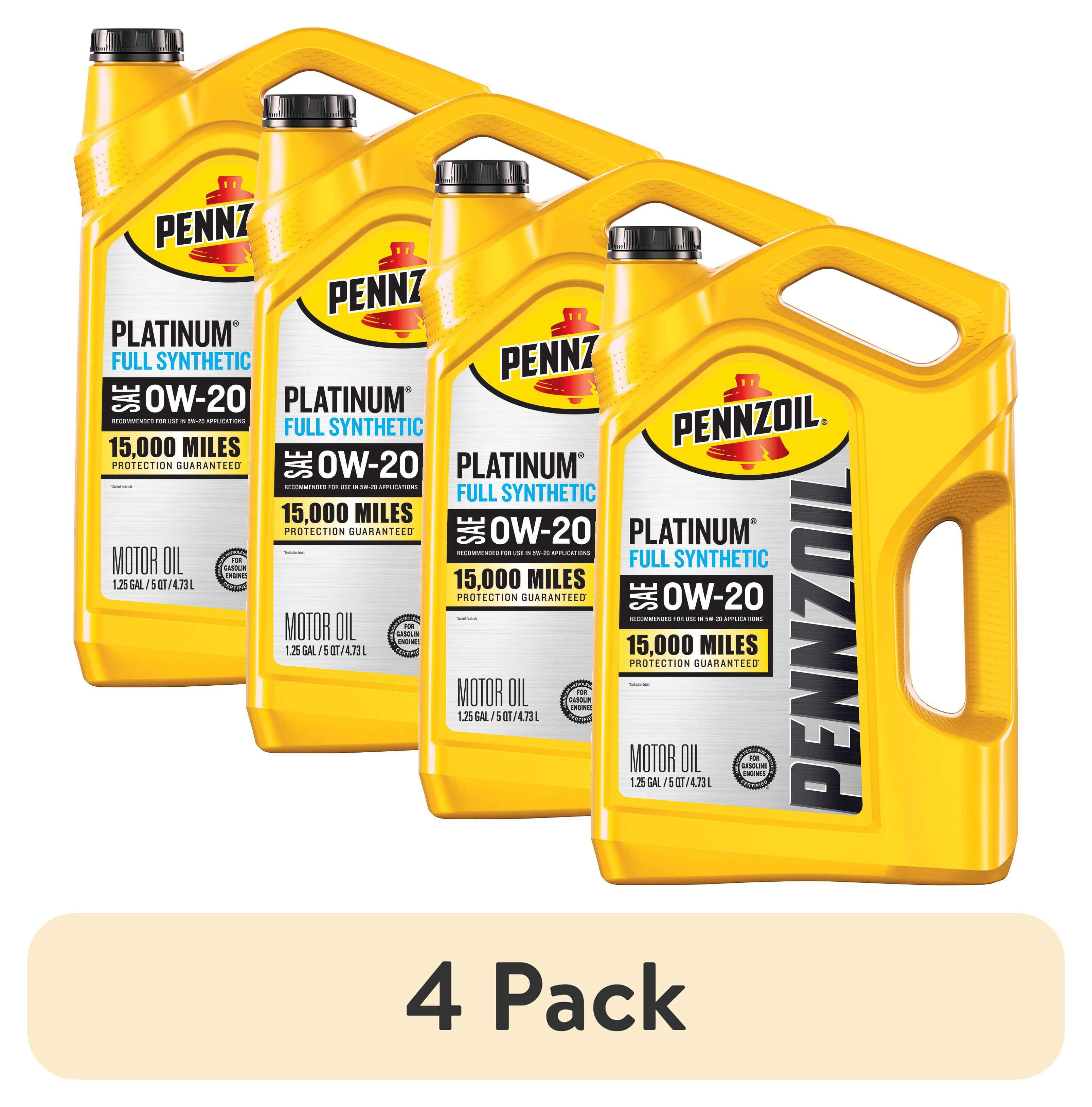 5 pack) Pennzoil Platinum Full Synthetic 0W-20 Motor Oil, 5 Quart