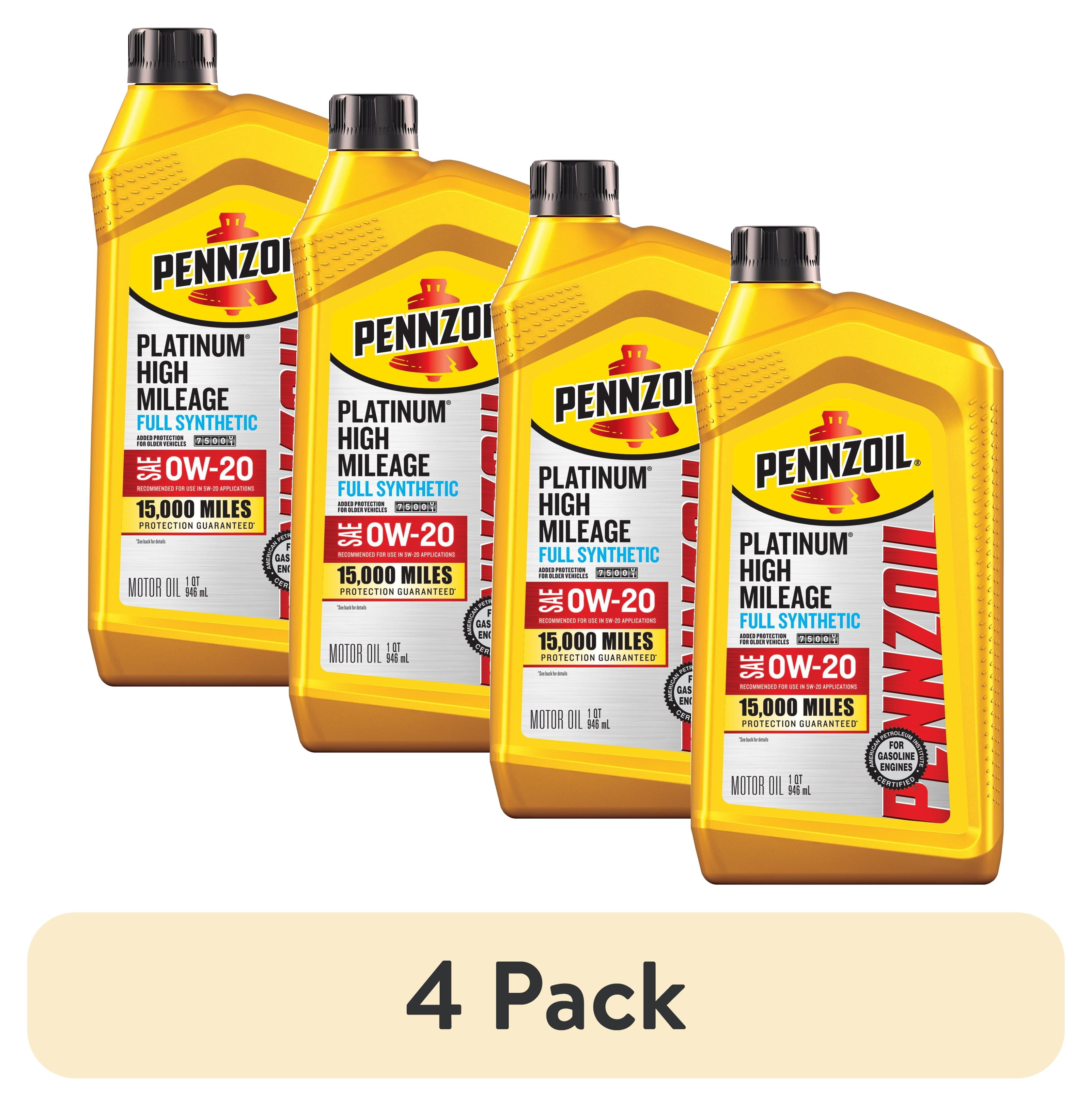 5 pack) Pennzoil Platinum High Mileage Full Synthetic 0W-20 Motor