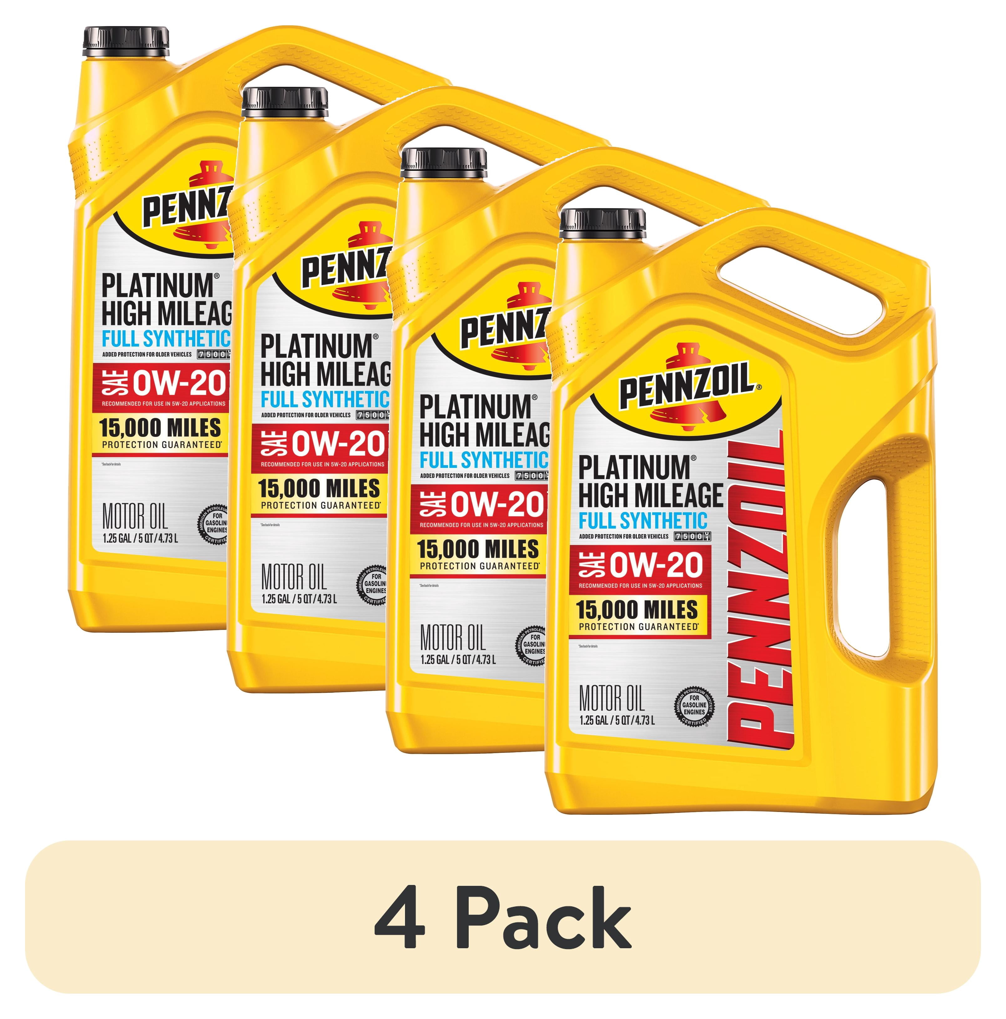 Pennzoil Platinum High Mileage Full Synthetic 0W-20 Motor Oil 5