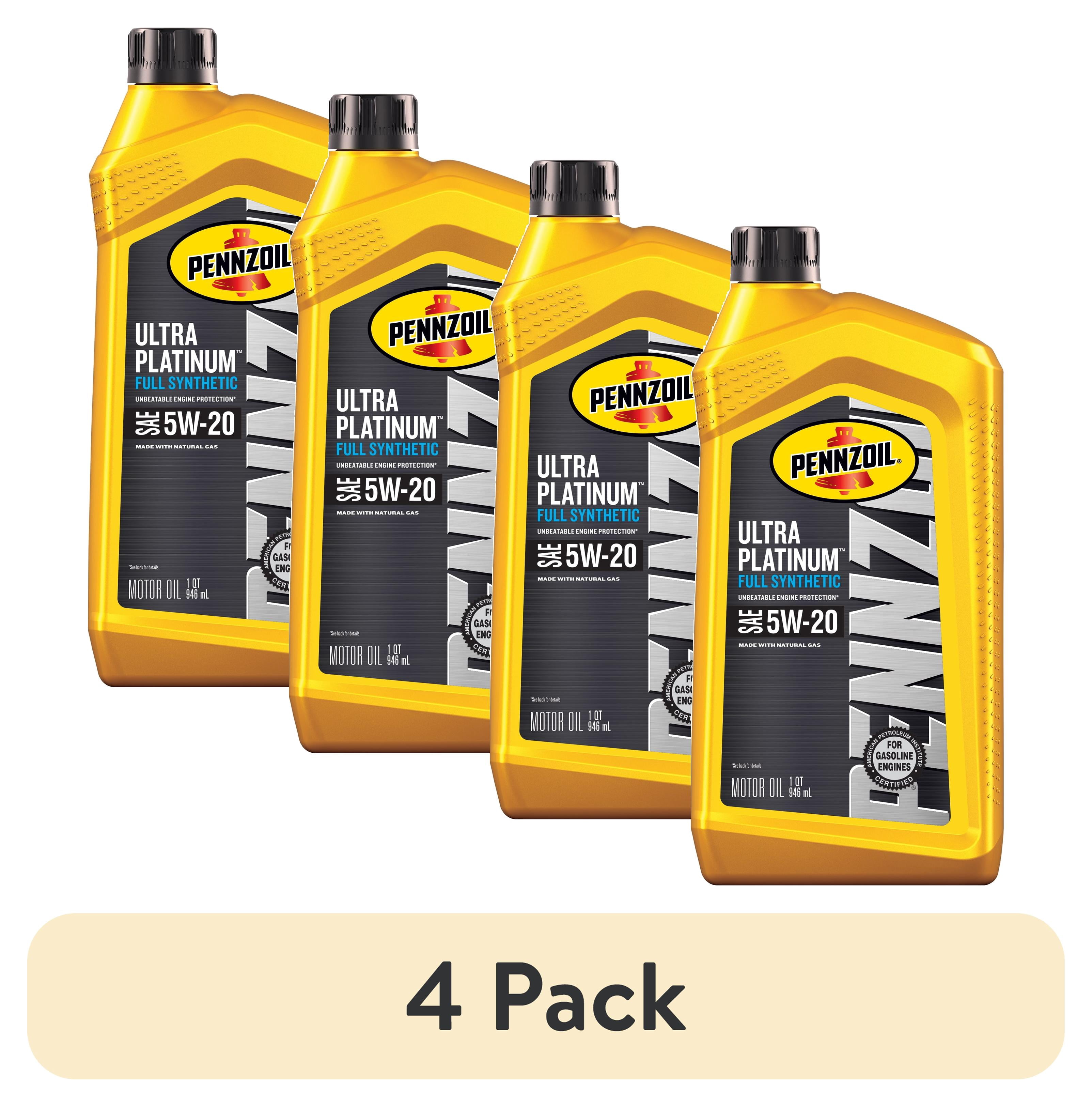 4 pack) Pennzoil Ultra Platinum Full Synthetic 5W-20 Motor Oil, 1