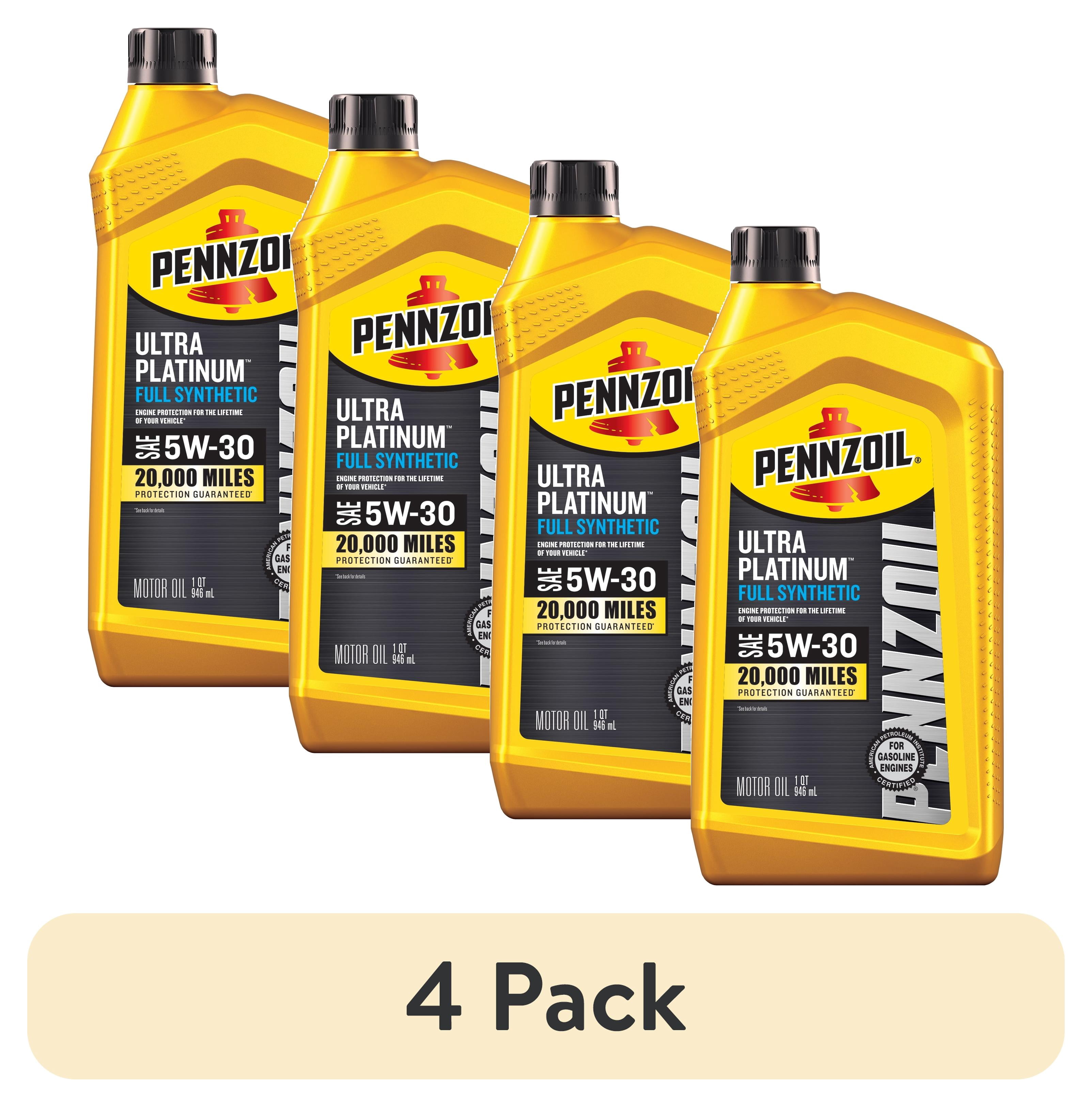4 pack) Pennzoil Ultra Platinum Full Synthetic 5W-30 Motor Oil, 1