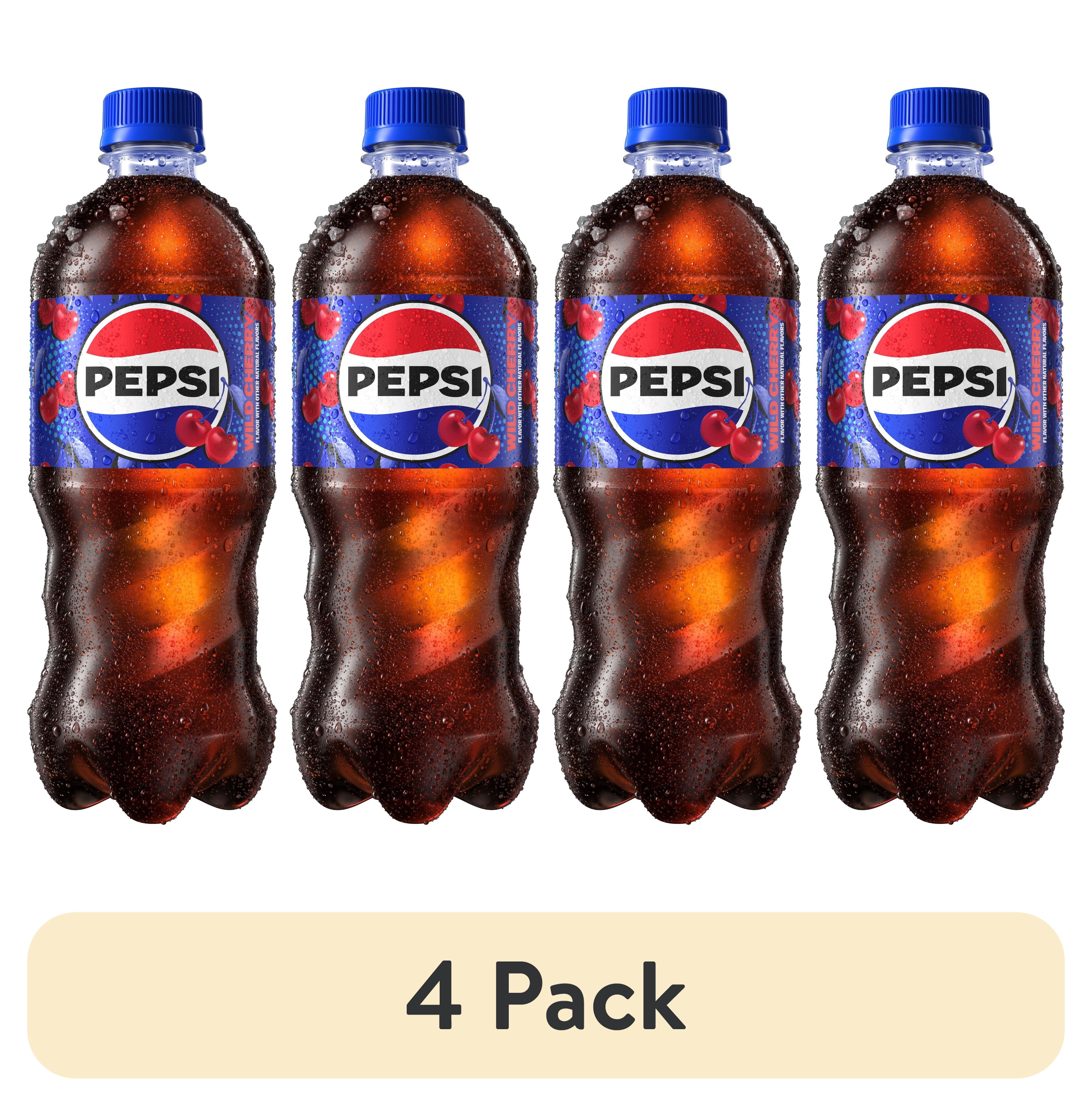 (4 pack) Pepsi Cola Wild Cherry Soda Pop, 20 oz Bottle