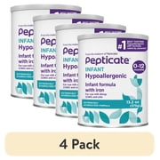 4 pack Pepticate Baby Formula, Hypoallergenic Powdered Infant Formula for Cow Milk Allergy, with Omega 3 DHA, ARA, Iron & Prebiotics, 13.2oz