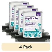 4 pack Pepticate Baby Formula, Hypoallergenic Powdered Infant Formula for Cow Milk Allergy, with Omega 3 DHA, ARA, Iron & Prebiotics, 13.2oz