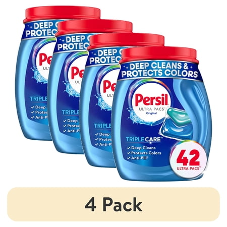 (4 pack) Persil Ultra Pacs Deep Clean Laundry Detergent, Original, 42 Count