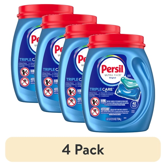 (4 pack) Persil Ultra Pacs Deep Clean Laundry Detergent, Original, 42 Count