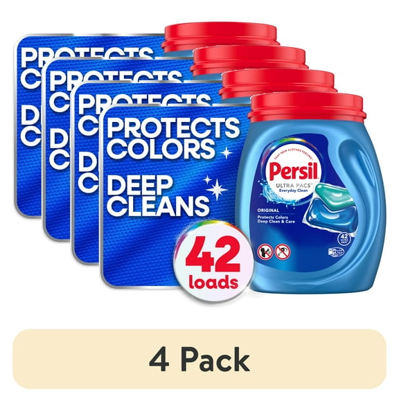 (4 pack) Persil Deep Clean Laundry Detergent Ultra Pacs, Original, 42 Count