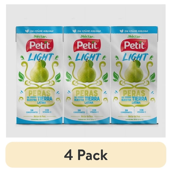 (4 pack) Petit Light Pera Juice Drink, 3 pack, Creamy Texture, 6.8 fl oz Each