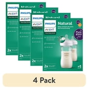 4 pack Philips Avent Natural Glass Baby Bottles with Natural Response Nipples Medium Flow, Flow 3, 8oz, 2-Pack, SCY913/02