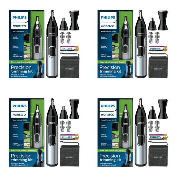 (4 pack) Philips Norelco Men's Nose Trimmer for Nose Ear & Eyebrow Trimmer 5000