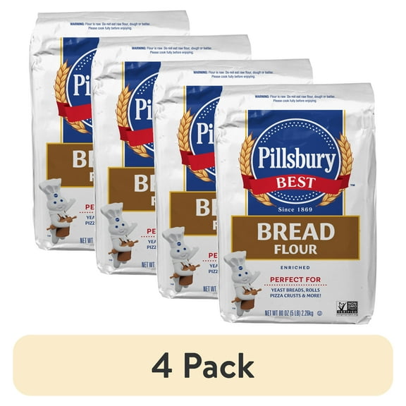 (4 pack) Pillsbury Best Bread Flour, 5 Lb Bag