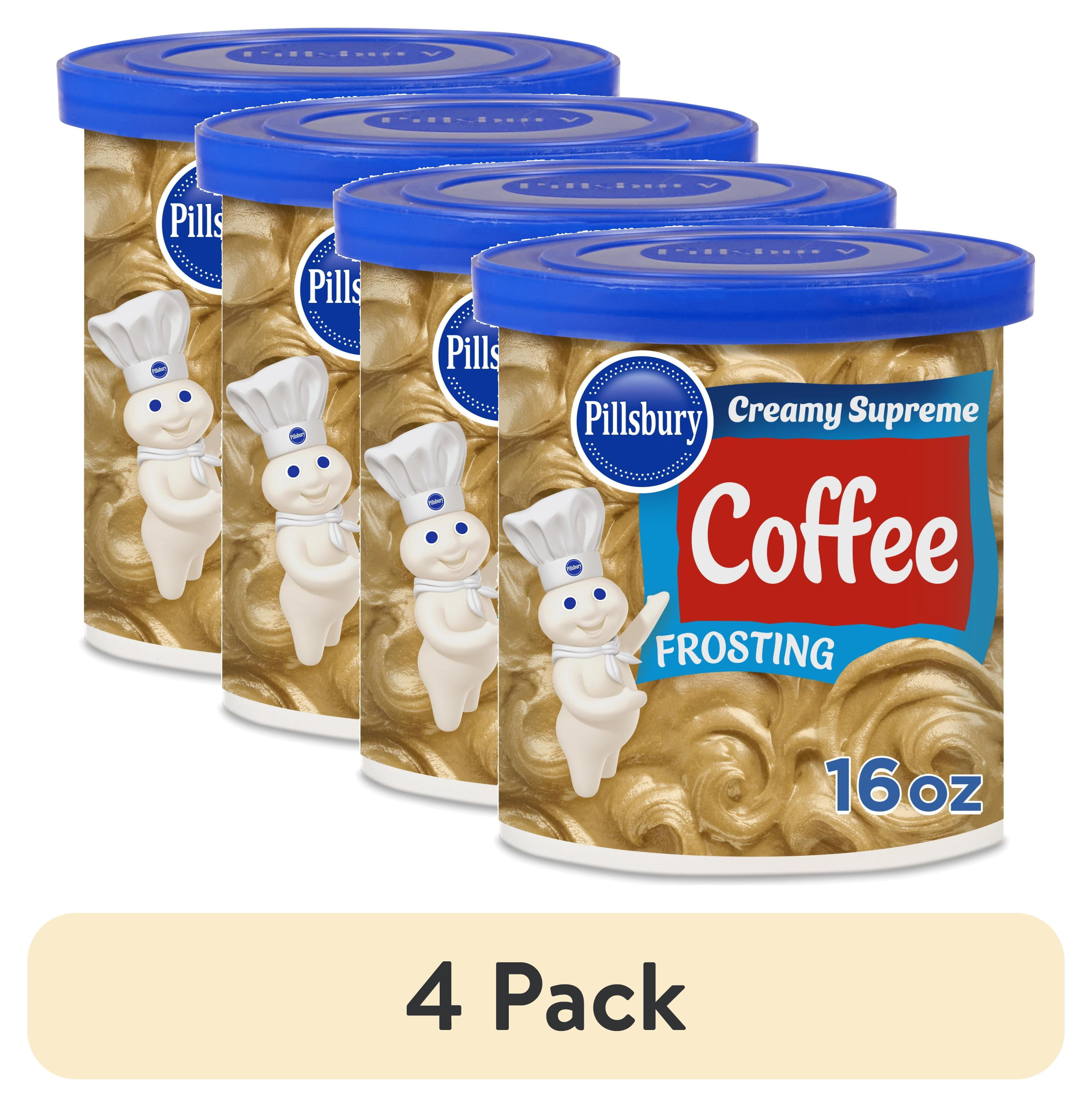 (4 pack) Pillsbury Creamy Supreme Coffee Frosting, 16 oz Tub