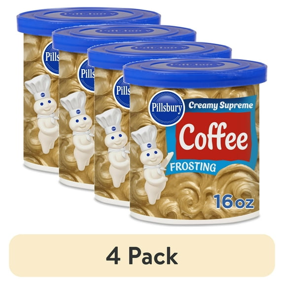 (4 pack) Pillsbury Creamy Supreme Coffee Frosting, 16 oz Tub