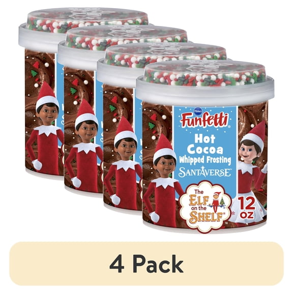 (4 pack) Pillsbury Funfetti The Elf on the Shelf Hot Cocoa Frosting, 12 Oz