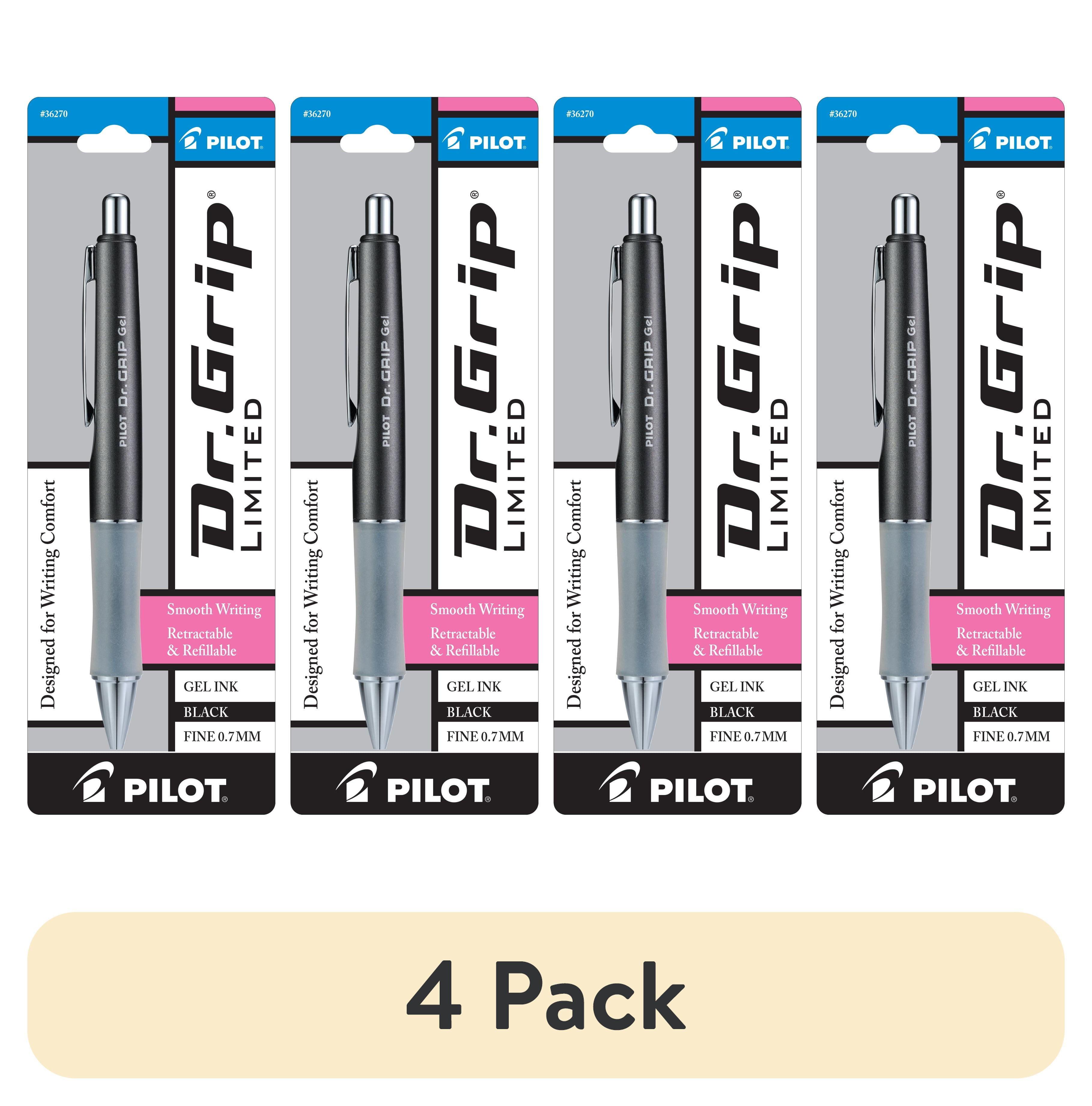 4 pack) Pilot Dr. Grip Limited Retractable Gel Ink Pen, Fine Point