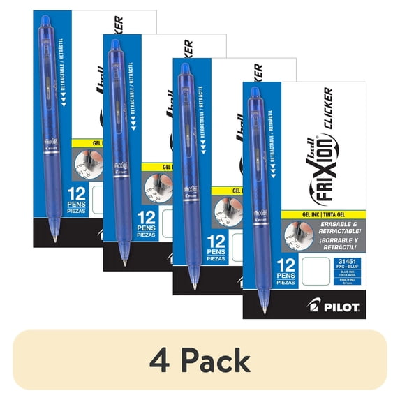 (4 pack) Pilot, PIL31451, FriXion .7mm Clicker Erasable Gel Pens, 12 / Dozen