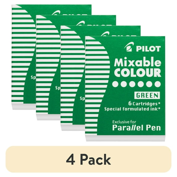 (4 pack) Pilot Parallel Pen Ink Refill, Green, 6/Pkg.