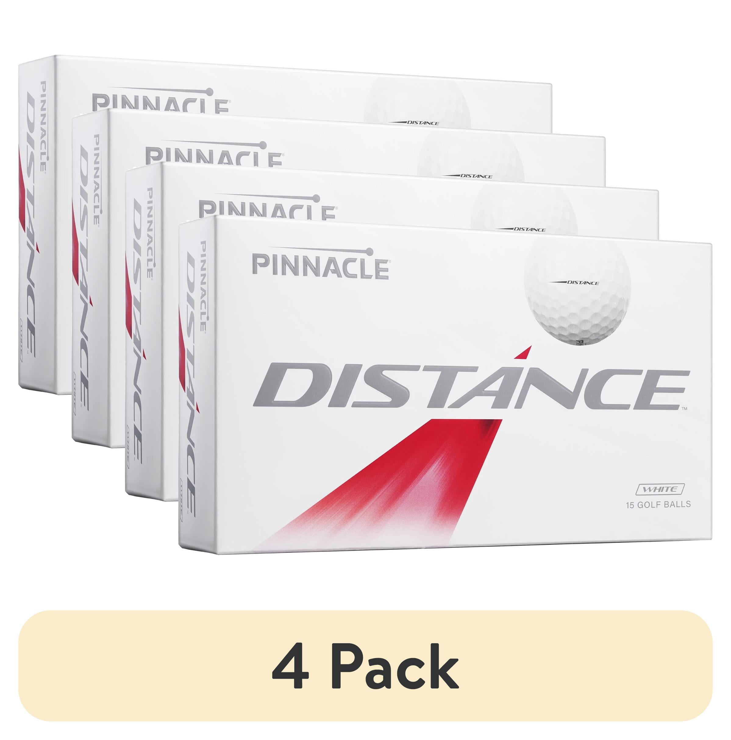 (4 pack) Pinnacle Distance Golf Balls 15pk, White