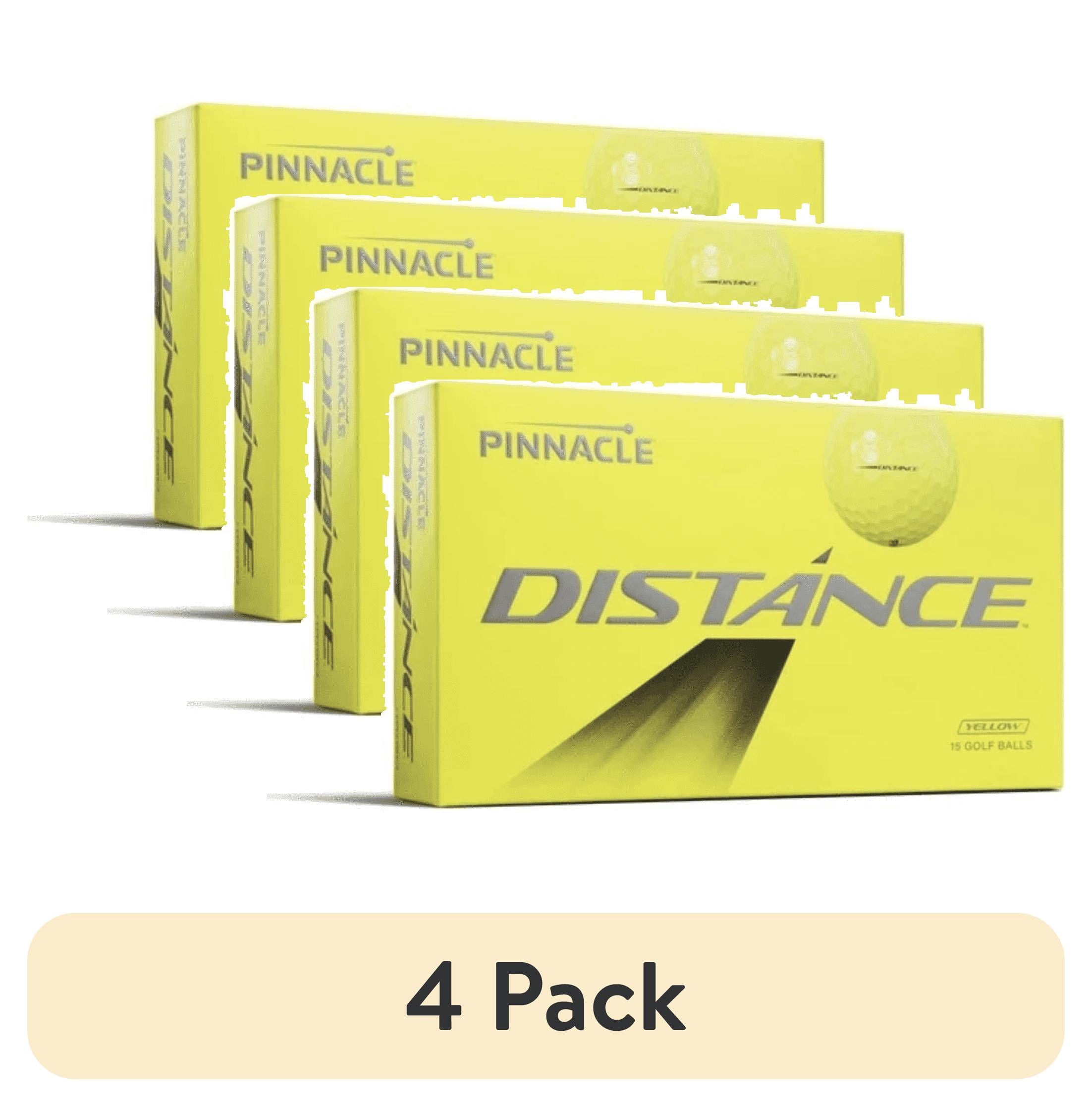 (4 pack) Pinnacle Distance Golf Balls 15pk, Yellow