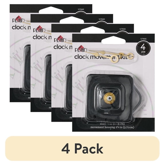 (4 pack) Plaid Clock Part Accessories, Clock Movement Kit, 4 Piece