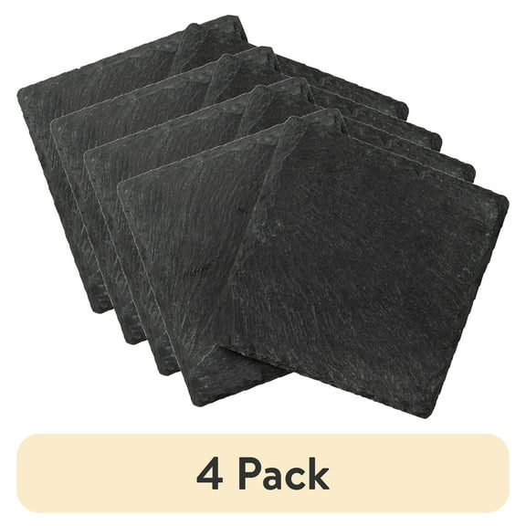 (4 pack) Plaid 96399 Craft Surface, Square Coasters, Slate, 2 Piece, 4" x 4"