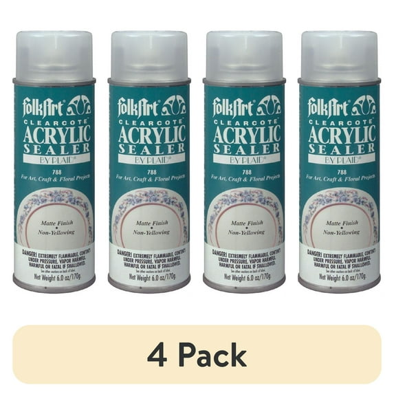 (4 pack) Plaid Folkart Clearcote Matte Acry. Spry Seal 6oz
