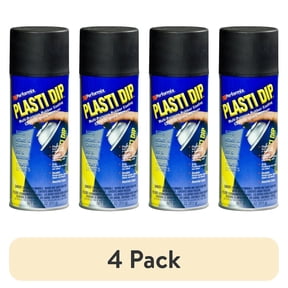 (4 pack) Plasti Dip Rubberized Matte Black Spray, 11oz