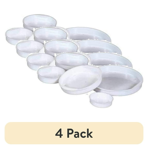 (4 pack) Office Depot® Brand Plastic End Caps, 2 1/2", White, Pack Of 100