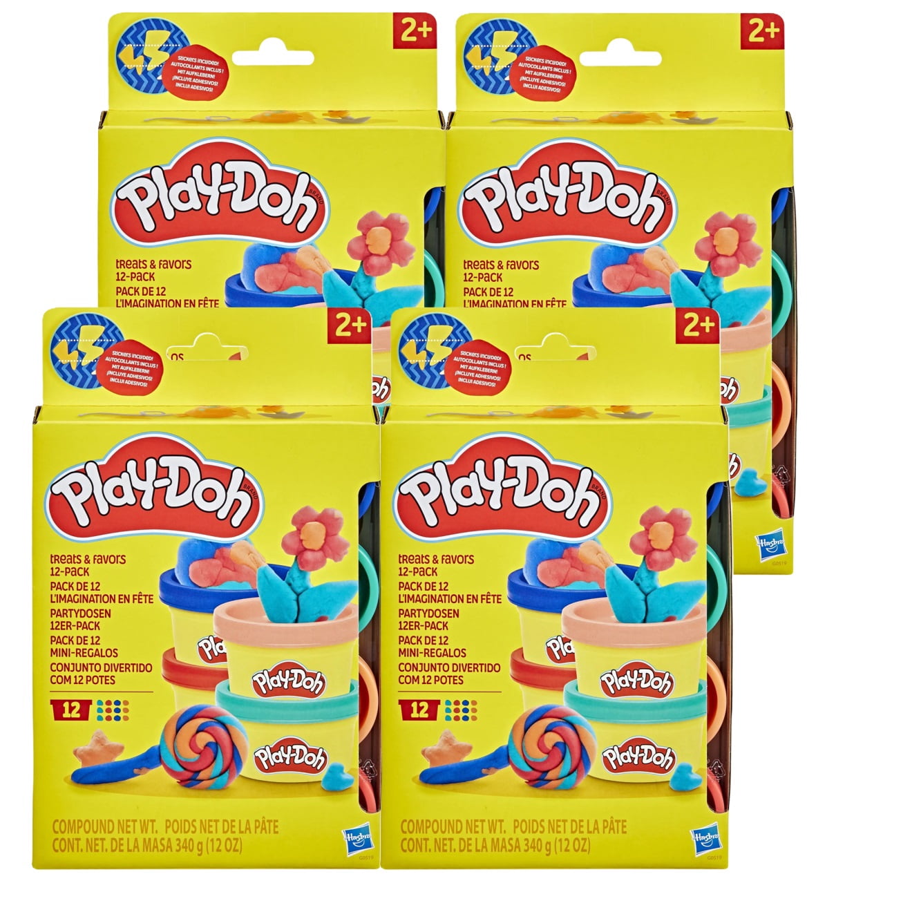 (4 pack) Play-Doh 12 Pack Treats & Party Favors, Arts & Crafts for Kids, Ages 2+