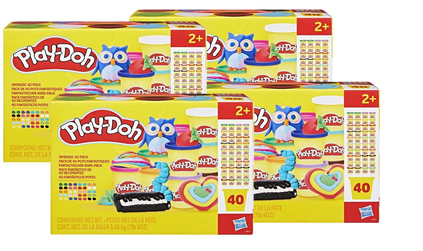 (4 pack) Play-Doh 40 Pack of 20 Fantastic Colors, 3 oz Cans, Arts & Crafts for Kids 2+