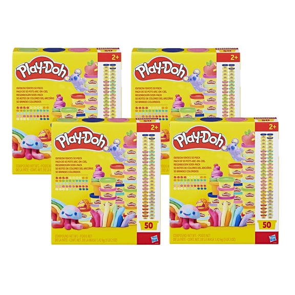 (4 pack) Play-Doh 50 Pack 13 Colorful Favors, Mini 1 Ounce Cans, Easter Basket Stuffers