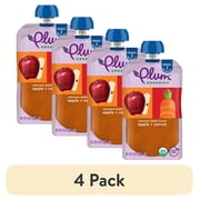 4 pack Plum Organics Stage 2 Organic Baby Food Apple + Carrot 4oz Pouch