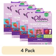 4 pack Plum Organics  Teensy  Snacks Puffed Quinoa Berry .35oz Pouch/5-Count Box