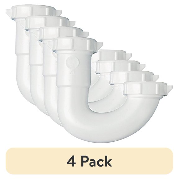 (4 pack) Plumb Pak PP20661 J-Bend, 1-1/2 x 1-1/4 in, Plastic