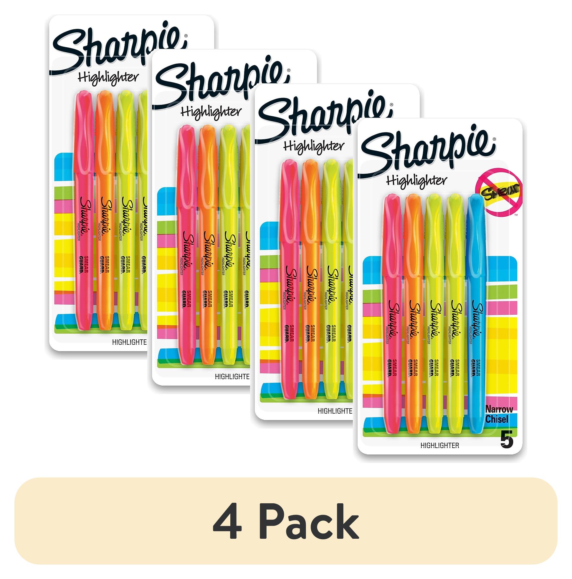 (4 pack) Sharpie, SAN1908101, Accent Smear Guard Highlighter, 5 / Pack