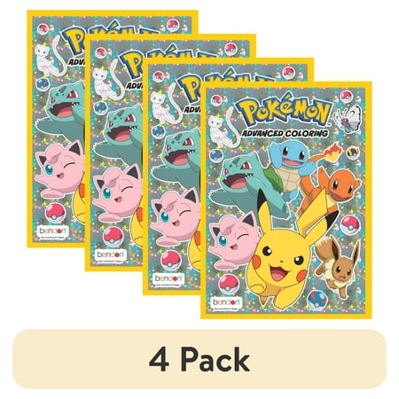 (4 pack) Pokémon 40-Page Advanced Coloring Book, Paperback, by Bendon