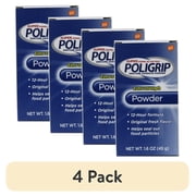 4 pack PoliGrip Super Denture Adhesive Powder, Extra Strength, 1.6 oz 45 g