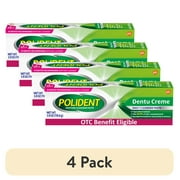(4 pack) Polident Adhesive Paste for Denture Cream and Partials Cleaning, Triple Mint Freshness, 3.9 oz, for Adults