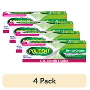 4 pack Polident Adhesive Paste for Denture Cream and Partials Cleaning, Triple Mint Freshness, 3.9 Oz, for Adults