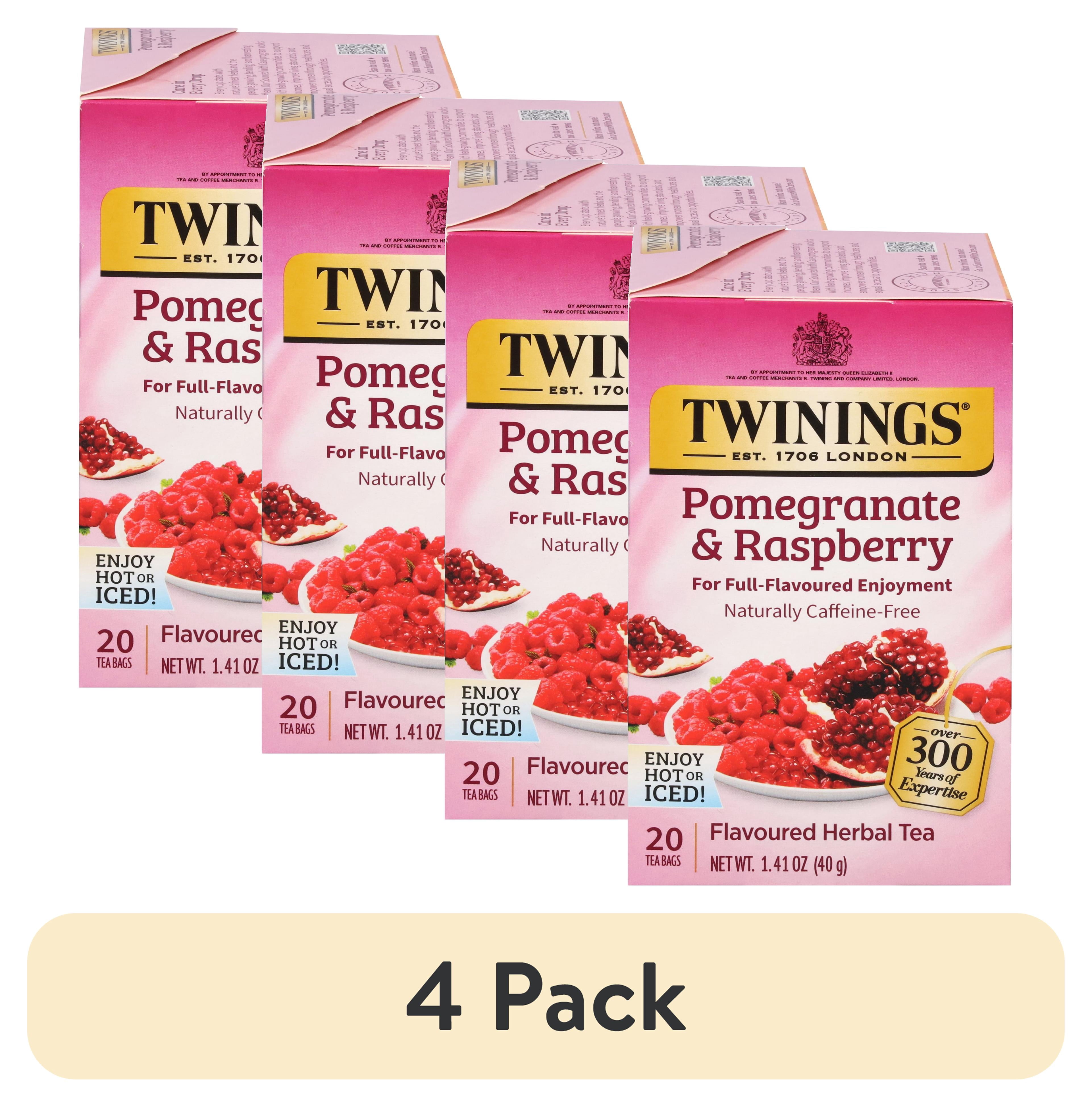 4 pack) Twinings Pomegranate & Raspberry Herbal Tea Bags