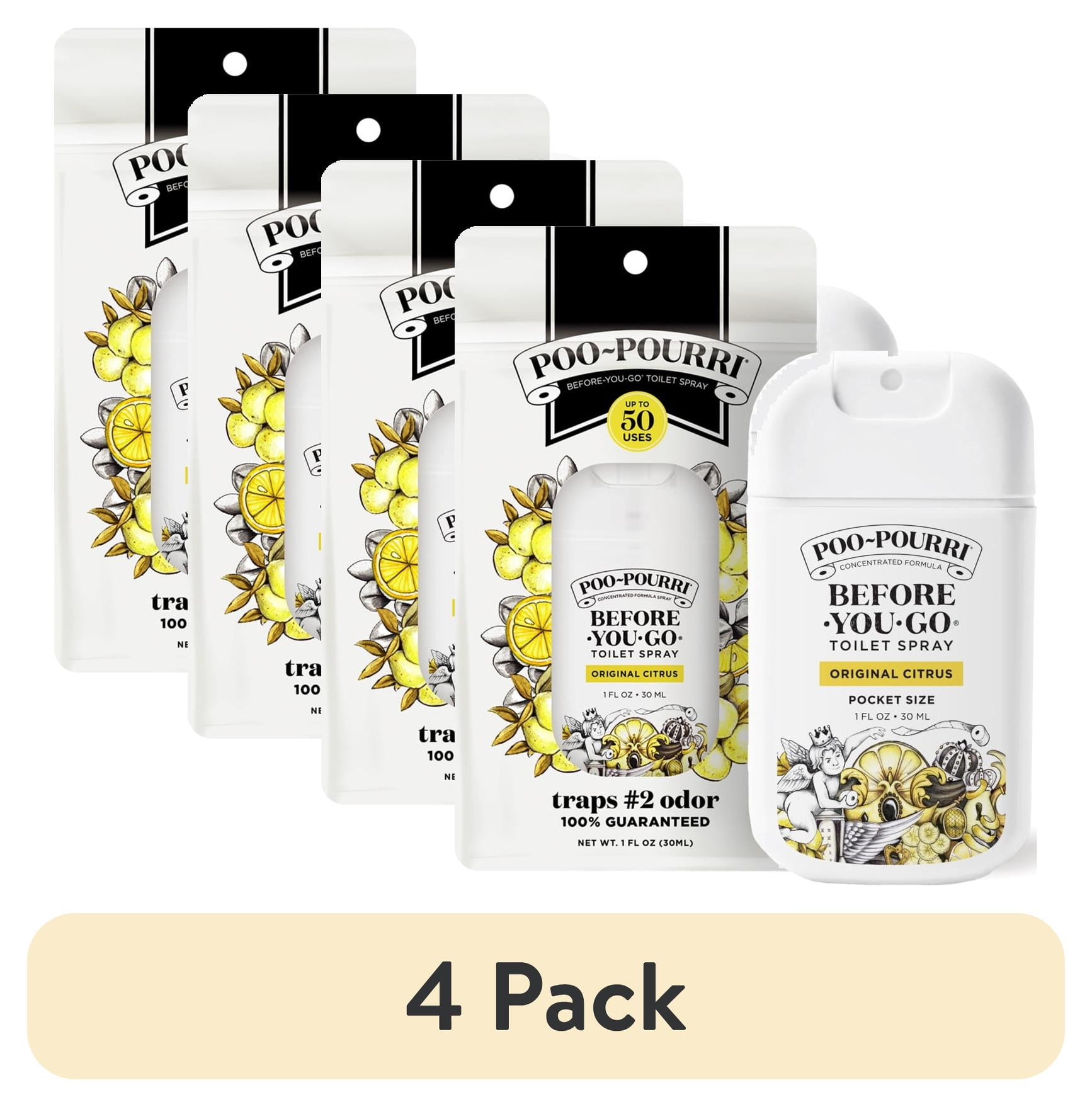 4 pack) Poo-Pourri Original Citrus Pocket Sprayer, Lemon +
