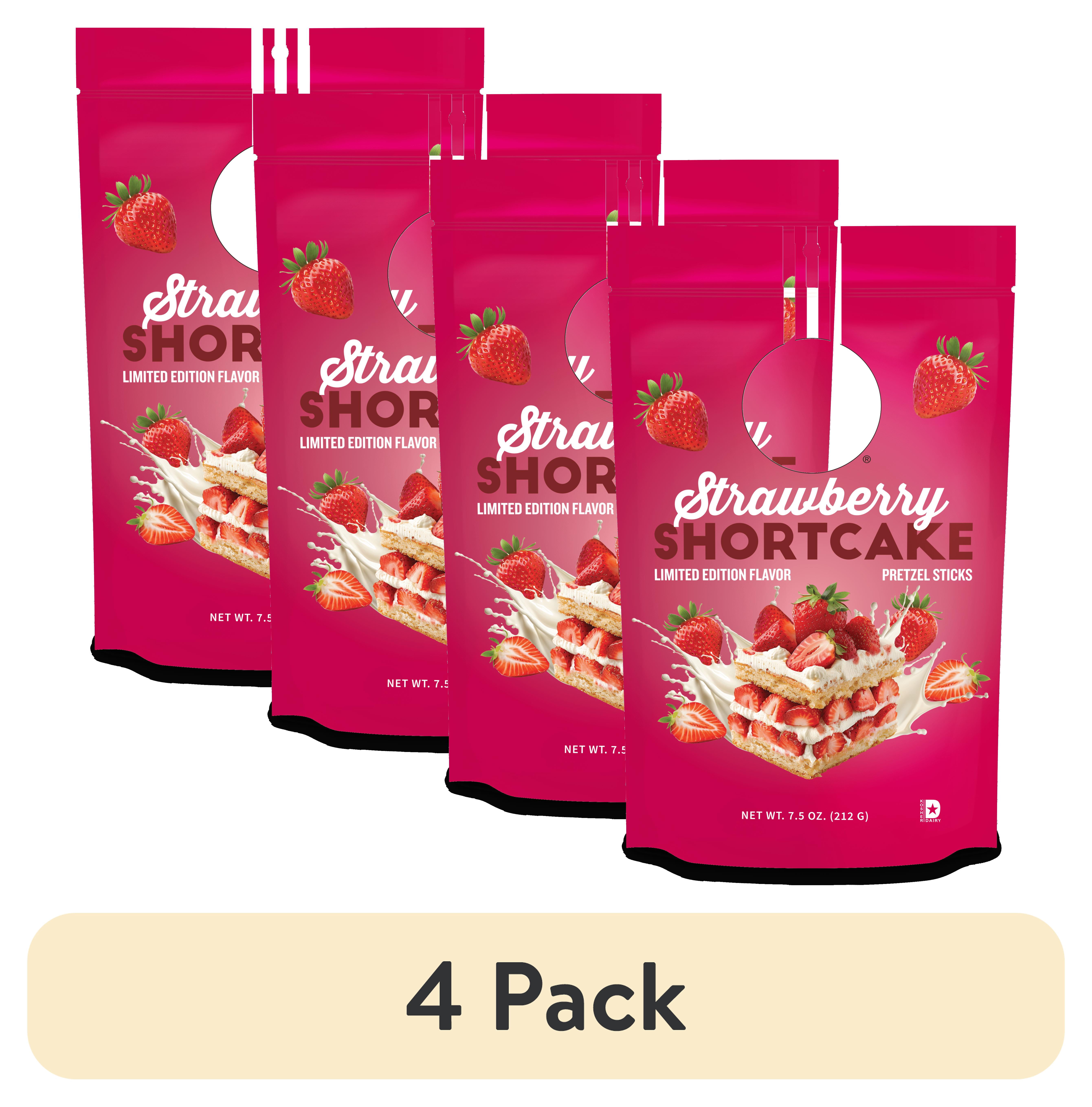 (4 pack) Pop Daddy Strawberry Shortcake Pretzel Sticks 7.5 oz - Family Owned, Contains Milk, Soy & Wheat
