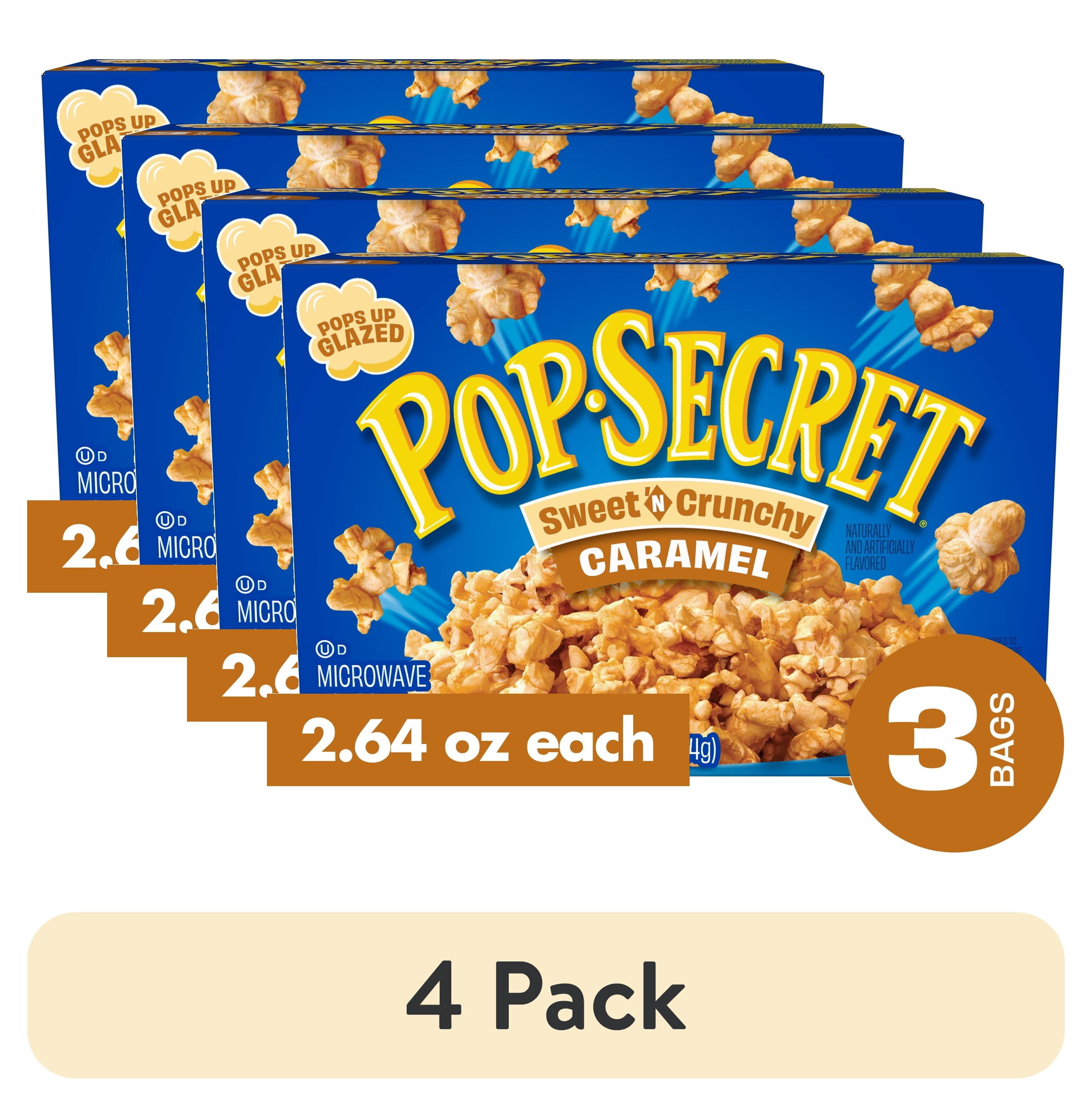 (4 pack) Pop Secret Popcorn, Sweet 'n Crunchy Caramel Microwave Popcorn, 2.64 oz Bags, 3 Ct