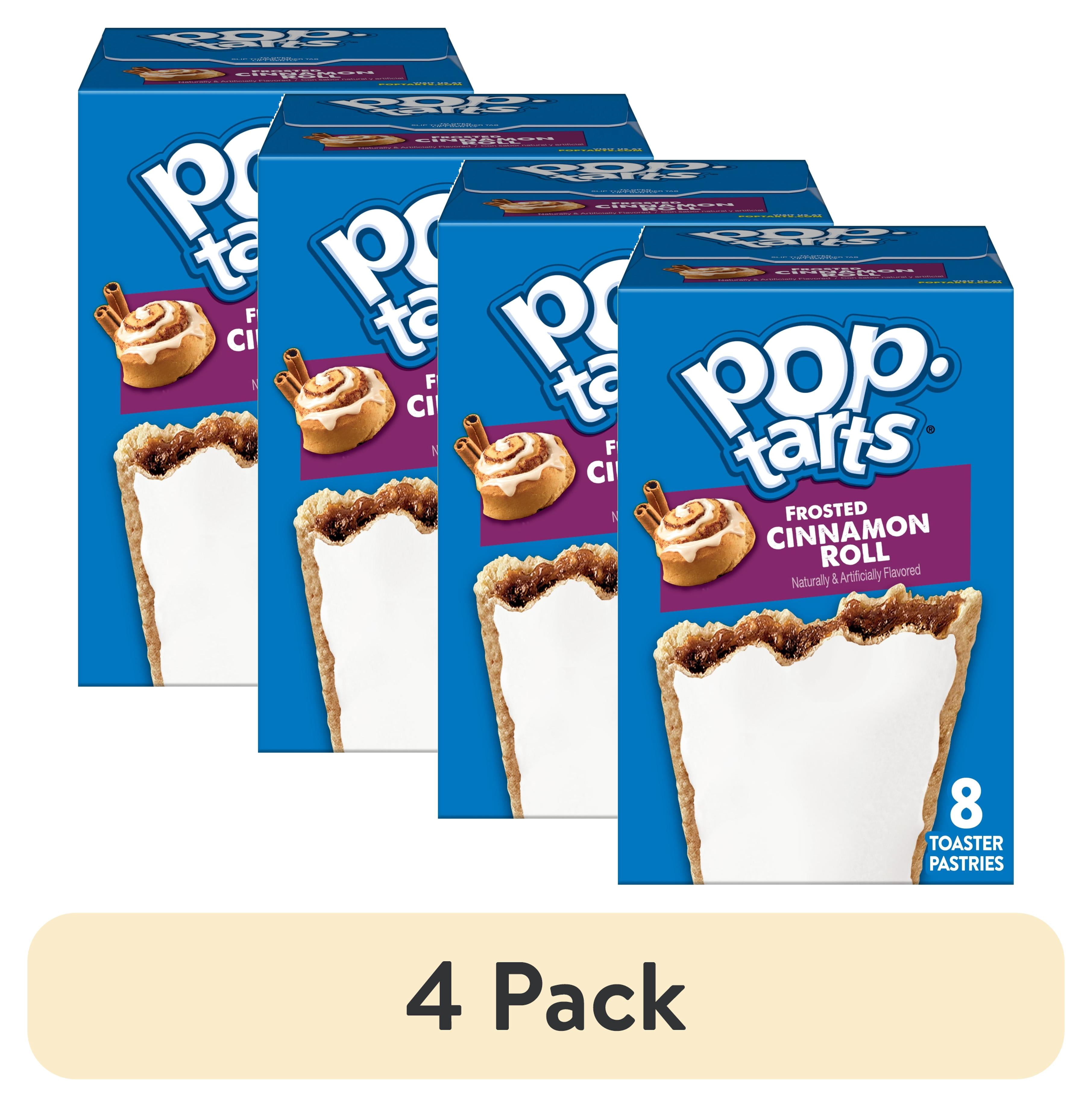 (4 pack) Pop-Tarts Frosted Cinnamon Roll Toaster Pastries, Breakfast Foods, Shelf-Stable, 13.5 oz (8 Count)