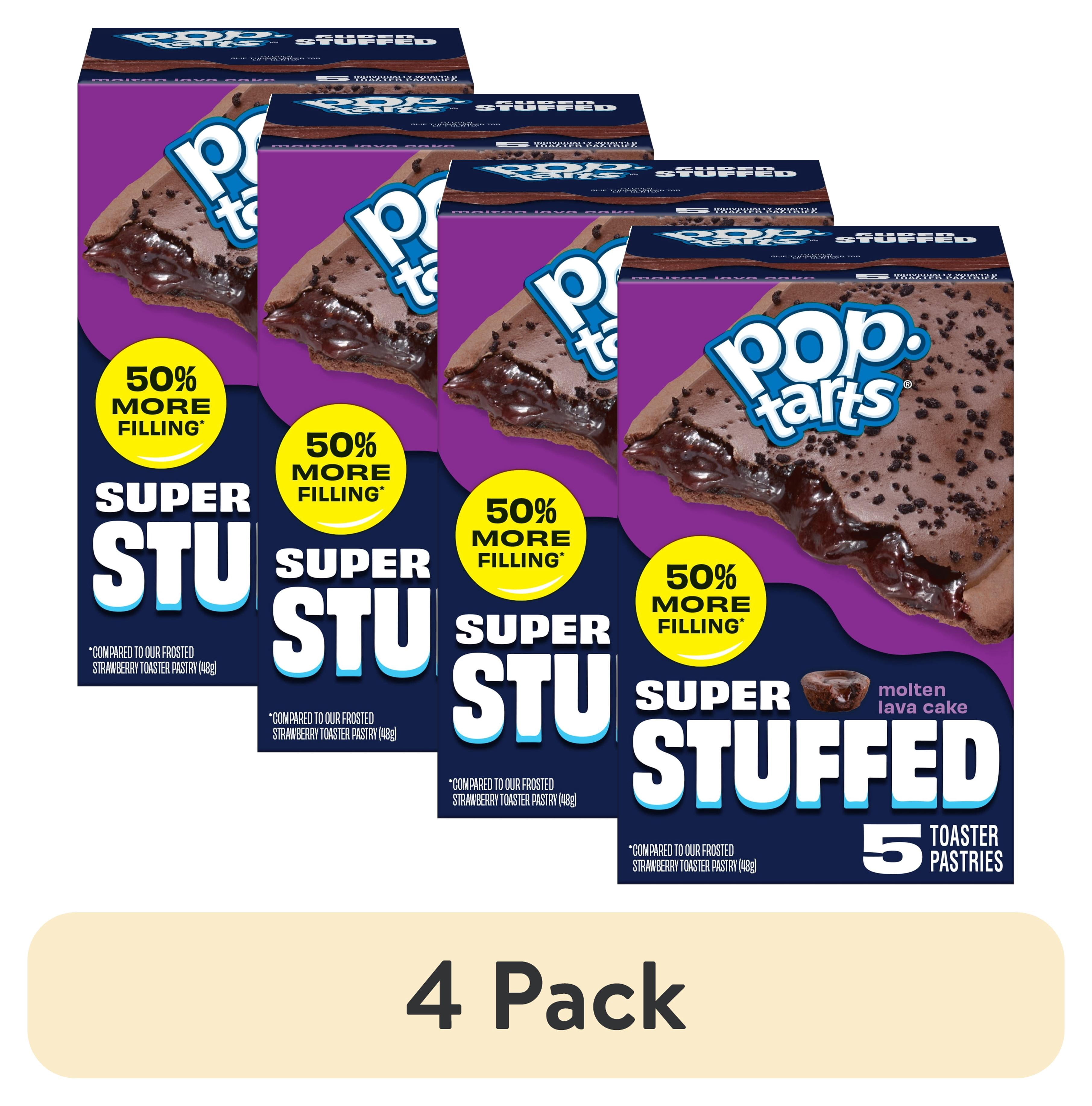 (4 pack) Pop-Tarts Super Stuffed Molten Lava Cake Toaster Pastries, 50% More Filling, Shelf-Stable, 10.9 oz (5 Count)