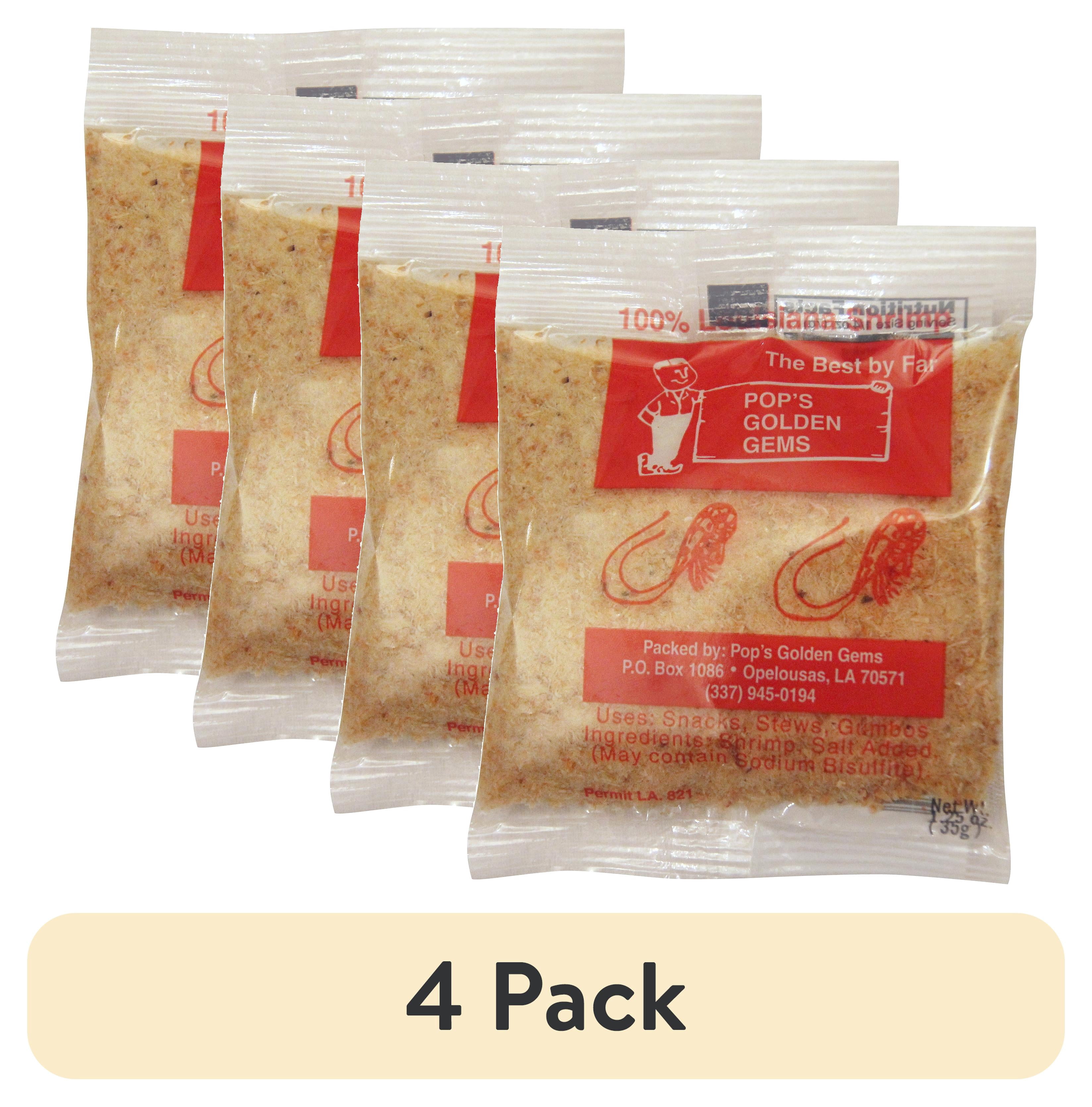 (4 pack) Pop's Golden Gems 100% Louisiana Shrimp Powder, 1.25 oz